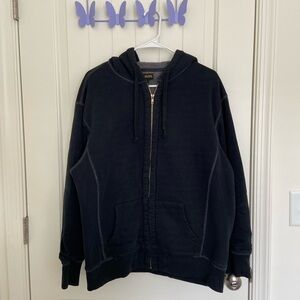 EUC Stanley men’s thick black gray Sherpa fur lined zip hooded‎ jacket large